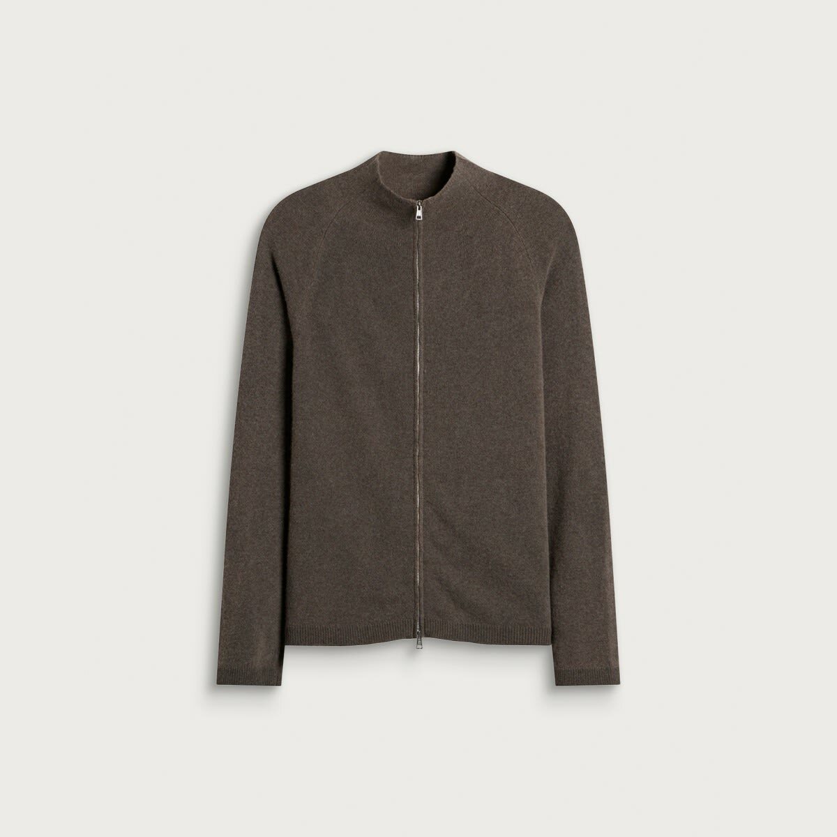 Our Legacy Men's Spray Dye Cherub Wool Line Zip Cardigan in Mud