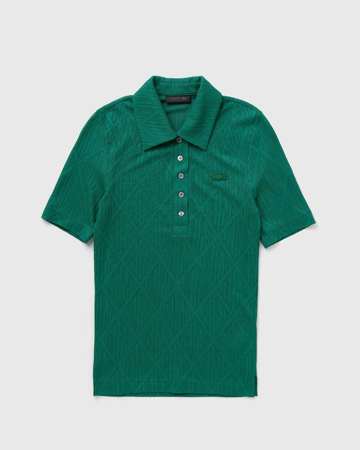 Lacoste JACQUARD LAYLA POLO Green Womens Shirts & Blouses/Shortsleefe