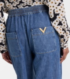 Valentino Cotton chambray wide-leg pants