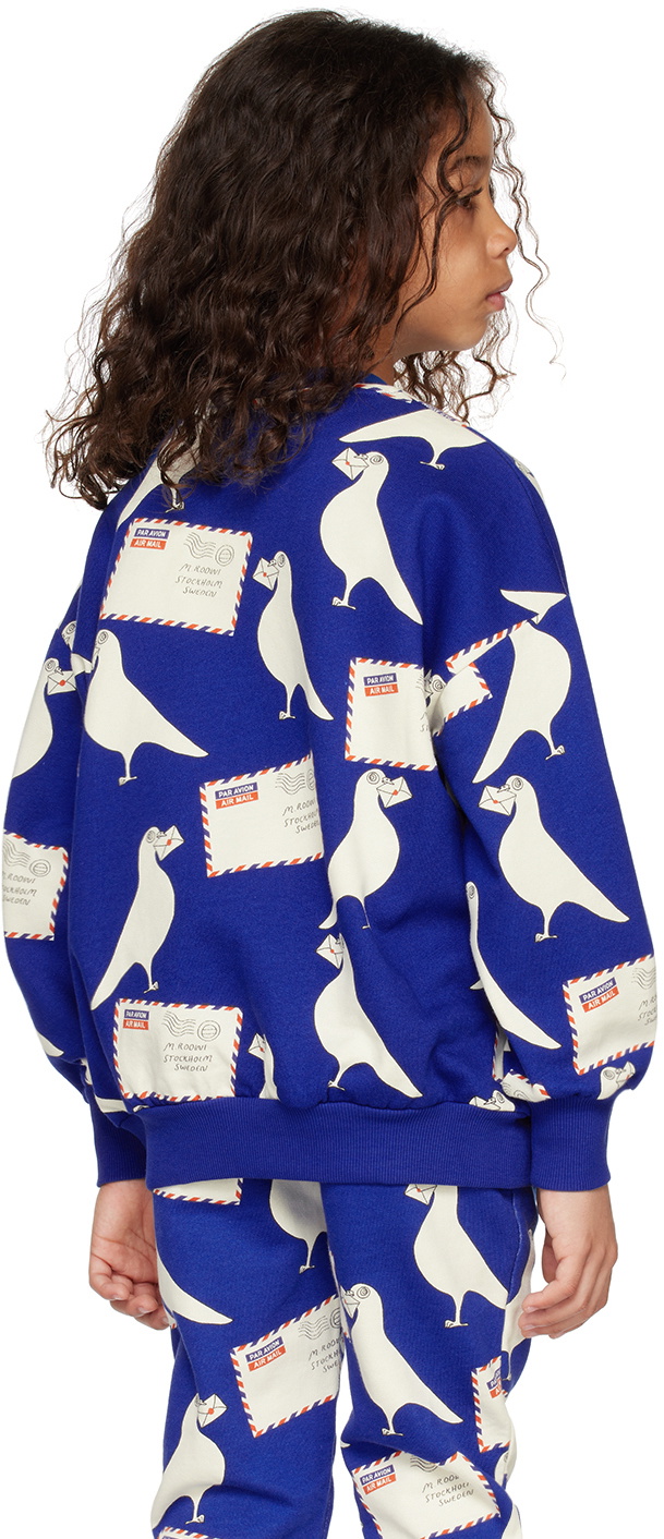 Mini Rodini Kids Blue Pigeons Sweatshirt