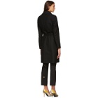 Versace Black Belted Safety Pin Coat