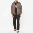 Pass~Port Men's Workers Check Shirt in Brown