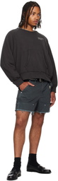 Enfants Riches Déprimés Black Double Knee Paint Shorts
