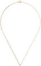 Yvonne Léon Gold Solitaire Diamant Necklace