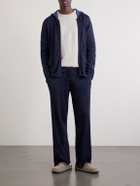 PIACENZA 1733 - Straight-Leg Silk and Linen-Blend Drawstring Sweatpants - Blue