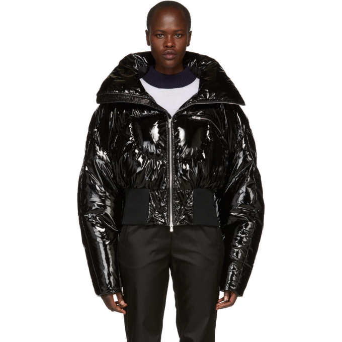 Chen Peng Black PU Down Banana Puffer