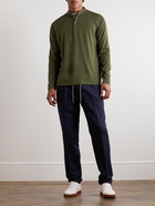 Kiton - Cotton and Cashmere-Blend Jersey Henley T-Shirt - Green