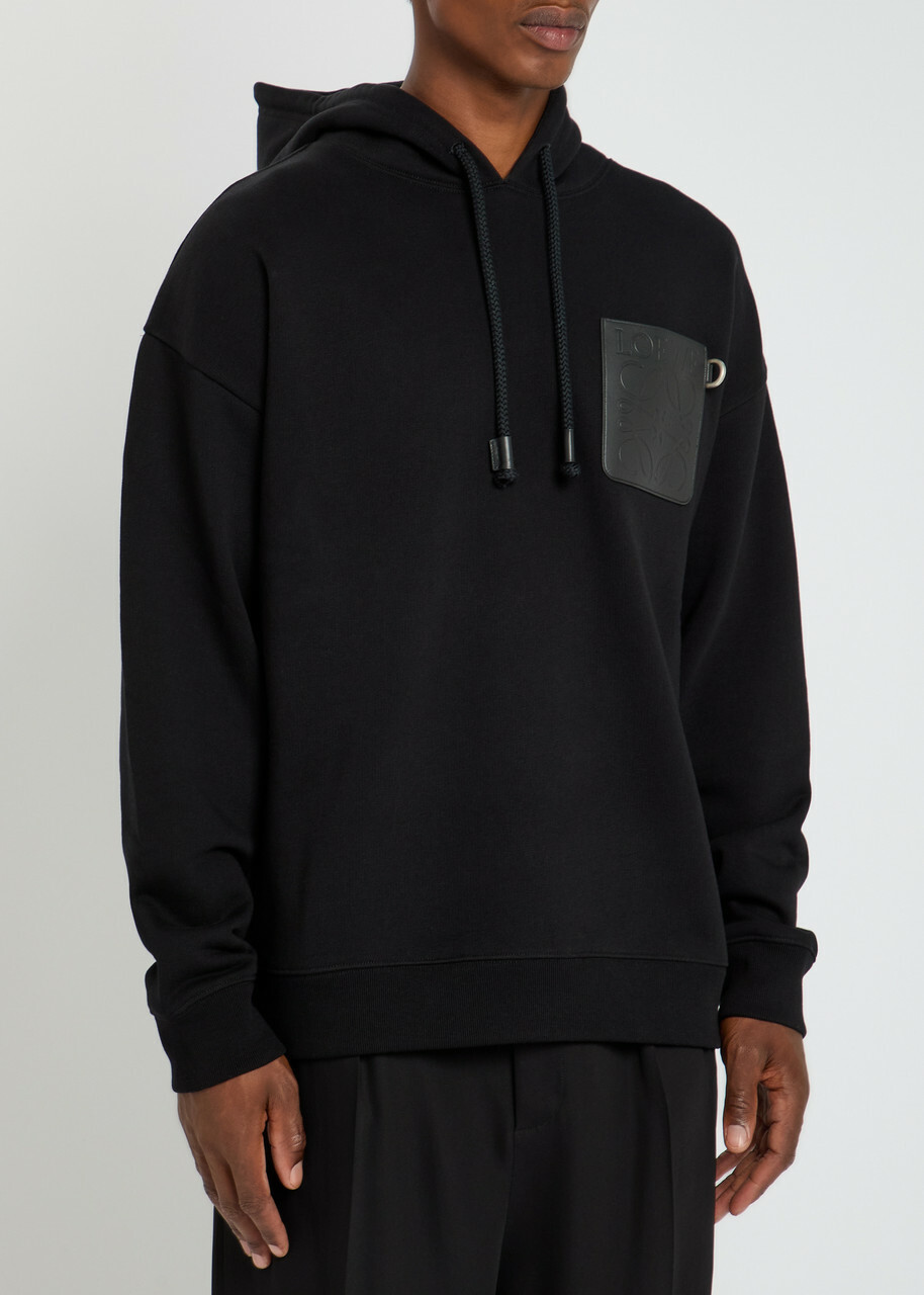 Loewe Hooded Cotton Sweatshirt Black