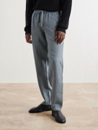 FEDELI - Straight-Leg Linen Drawstring Trousers - Gray