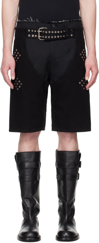 Photo: Ludovic de Saint Sernin Black Chaps Denim Shorts
