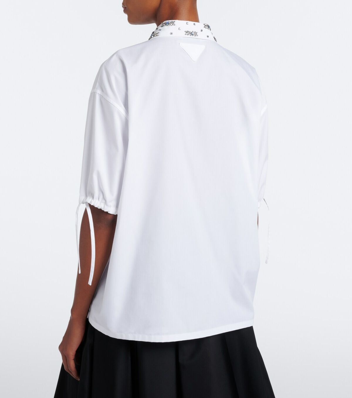 Prada Crystal-embellished poplin shirt
