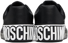 Moschino Black Maxi Logo Calfskin Sneakers