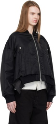 sacai Black Nylon Twill Bomber Jacket