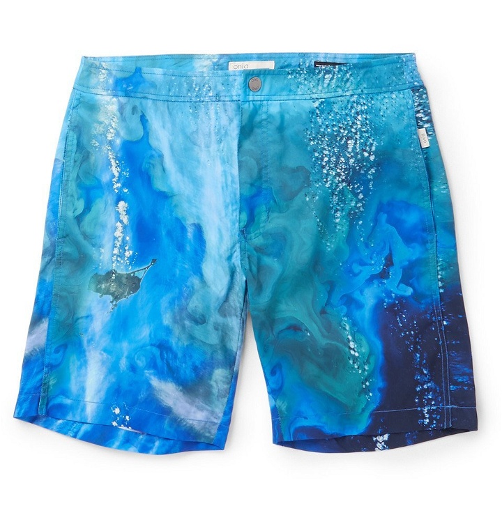 Photo: Onia - Calder Mid-Length Printed Swim Shorts - Men - Blue
