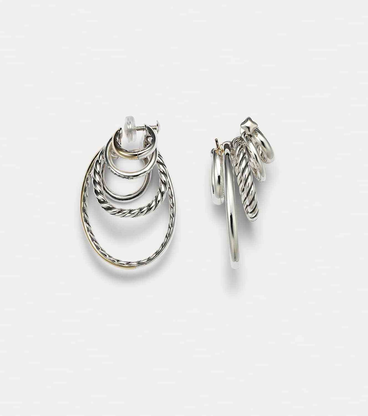 David Yurman DY Mercer® 18kt gold and silver earrings with diamonds