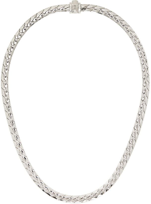 Photo: Emanuele Bicocchi SSENSE Exclusive Silver Herringbone Chain Necklace