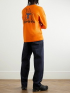 OSTRYA - Logo-Print Organic Cotton-Blend Recycled-Jersey T-Shirt - Orange