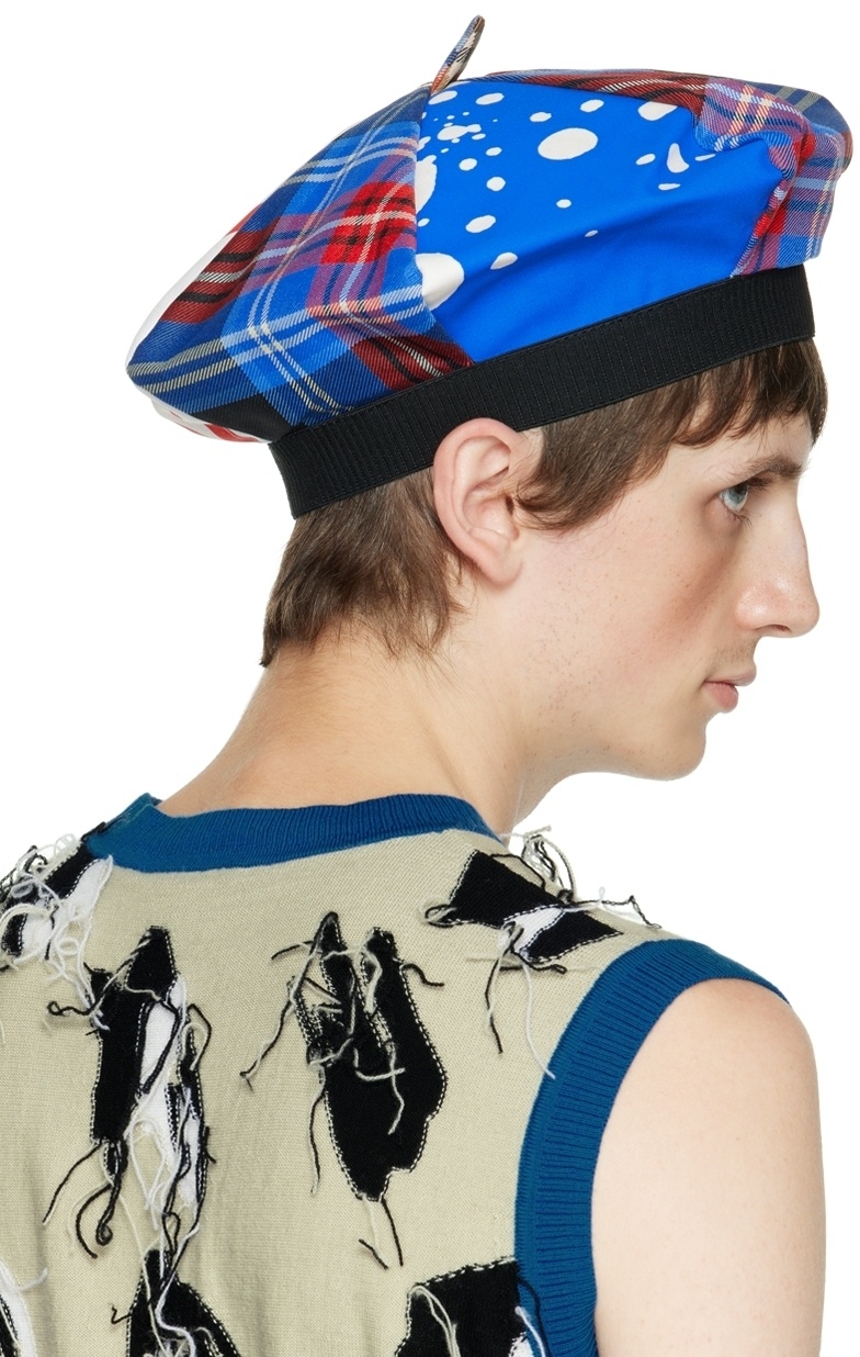 Charles Jeffrey Loverboy Red & Blue Fred Perry Edition Beret