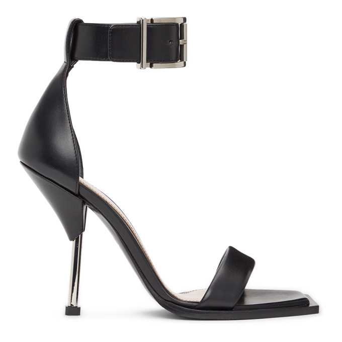 Alexander McQueen Black Double Strap Sandals Alexander McQueen