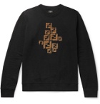 Fendi - Logo-Embellished Fleece-Back Cotton-Jersey Sweatshirt - Black