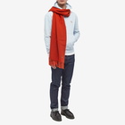 Maison Kitsuné Men's Fox Head Patch Wool Scarf in Burnt Red/Rust