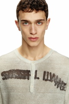 Diesel Dirty-effect Henley jumper in linen - Knitwear - Unisex - To Be Defined