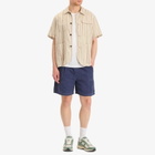 Folk Men's Lunar Shorts in Ink Blue Crinkle Canvas