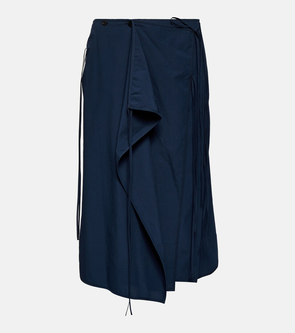 Lemaire - Cotton crêpe wrap midi skirt Lemaire