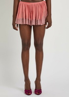Saint Laurent Lace-trim Silk-georgette Shorts Pink