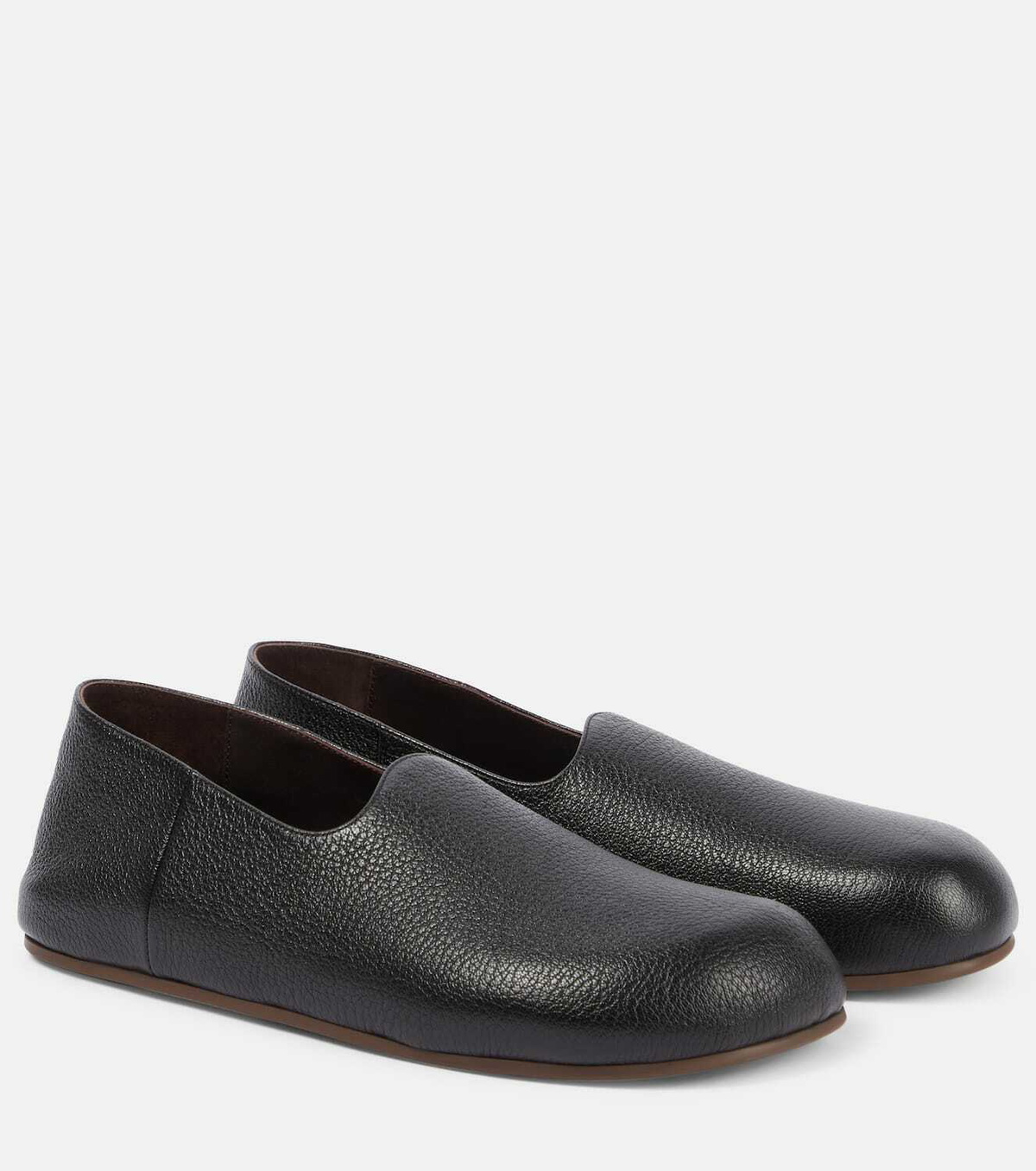 The Row Hugh leather slip-on shoes The Row