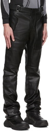 MISBHV Black Moto Faux-Leather Trousers