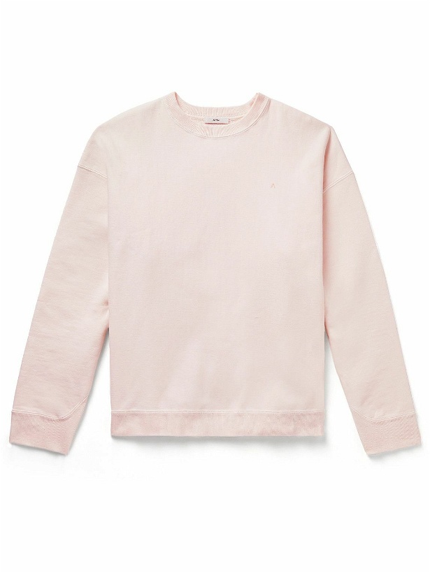 Photo: ATON - Garment-Dyed Cotton-Jersey Sweatshirt - Pink