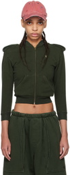 GREG ROSS Khaki Shrunken Military Hoodie