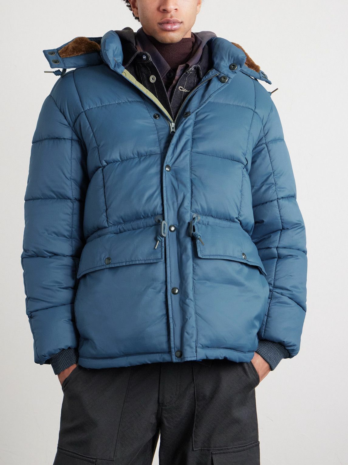 RRL - Quilted Recycled-Ripstop Hooded Jacket - Blue