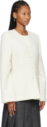 Róhe White Bouclé Shaped Blazer