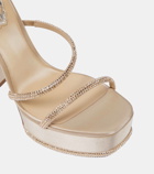 Rene Caovilla Embellished satin platform sandals
