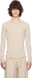 Rick Owens Beige Temple Rib LS T-shirt