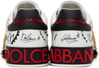 Dolce & Gabbana White & Red Portofino Sneakers