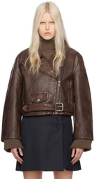 Holzweiler Brown Joana Leather Biker Jacket