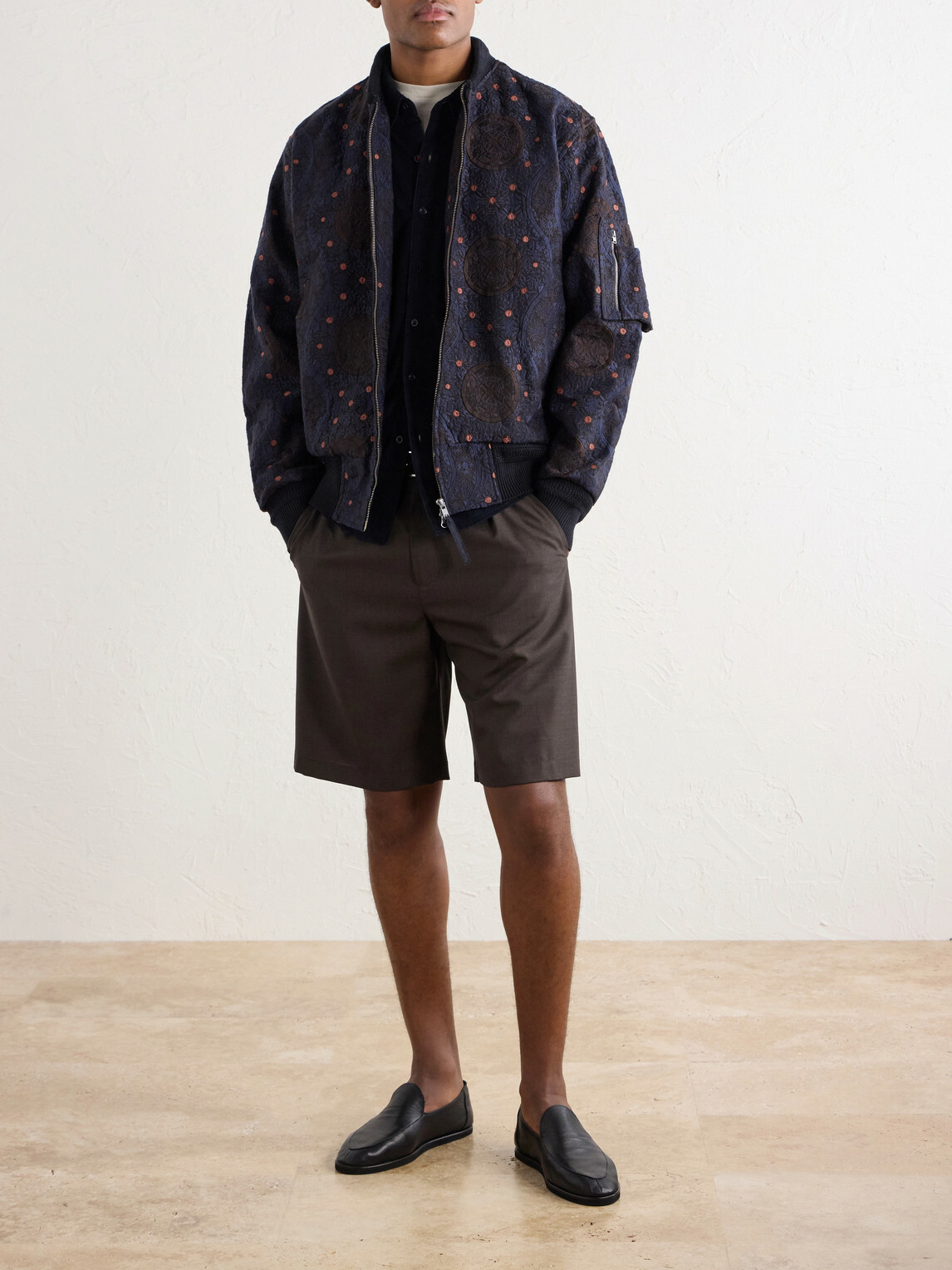 Kardo - Max Embroidered Cotton Bomber Jacket - Blue