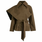 TOGA Women's Polyester cotton short trench coat in Khaki