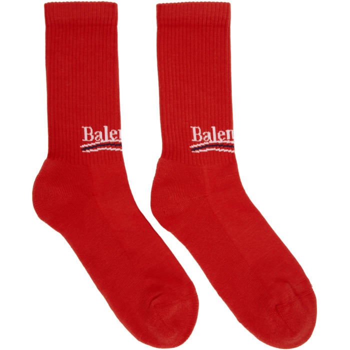 Photo: Balenciaga Red Campaign Logo Socks