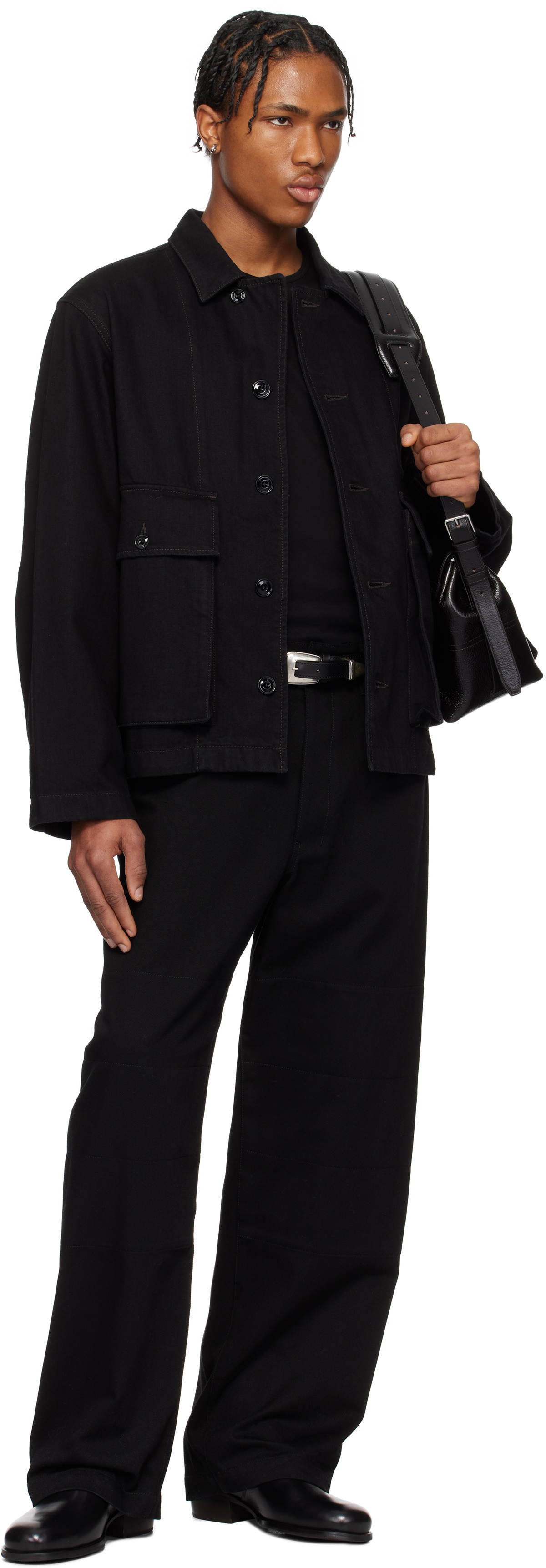 LEMAIRE Black Big Work Trousers Lemaire
