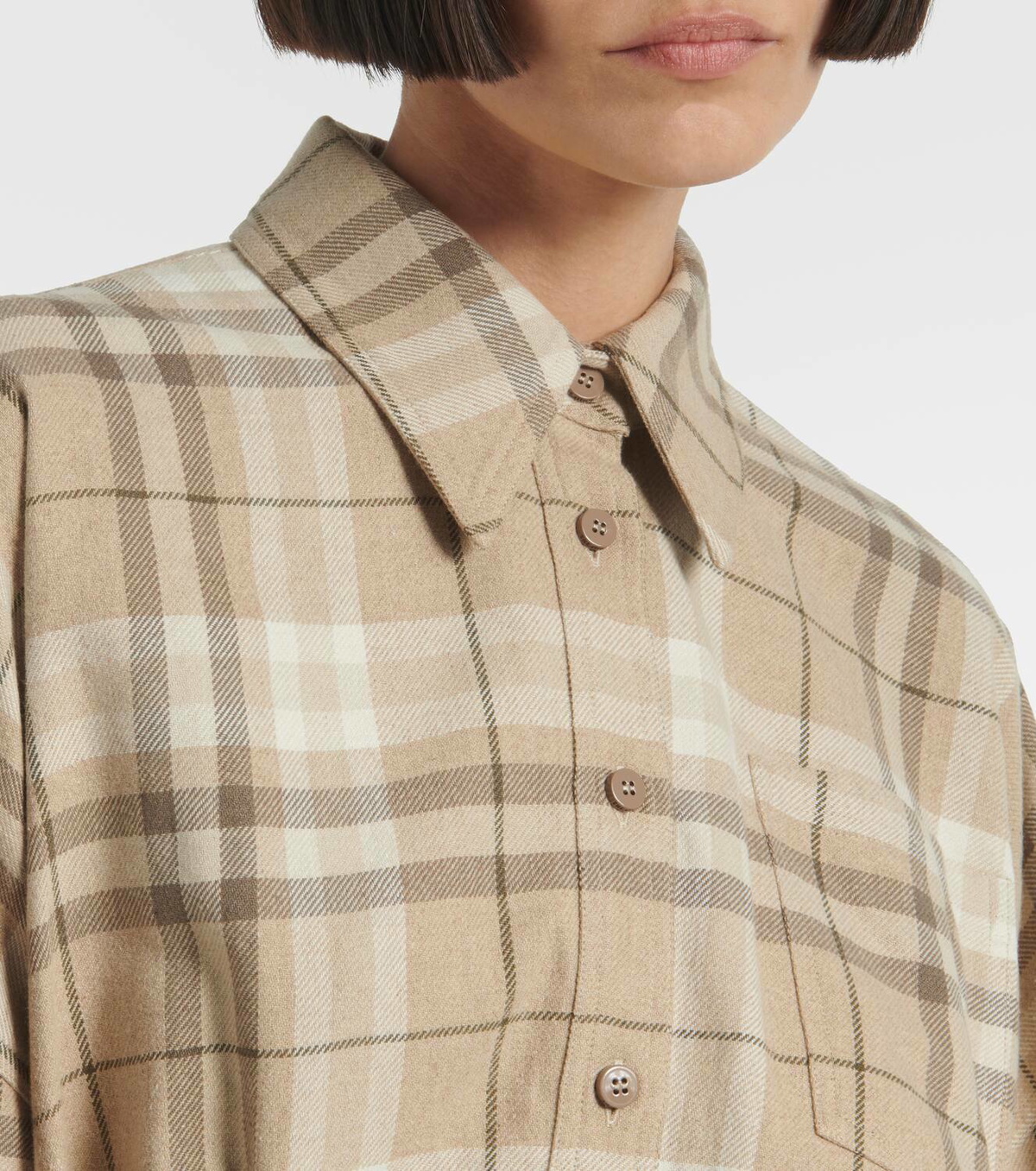 The Attico Checked cotton-blend shirt dress