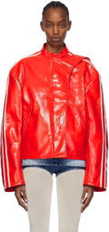 Pushbutton Red Moto Jacket