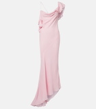 Self-Portrait Ruffled asymmetric georgette gown