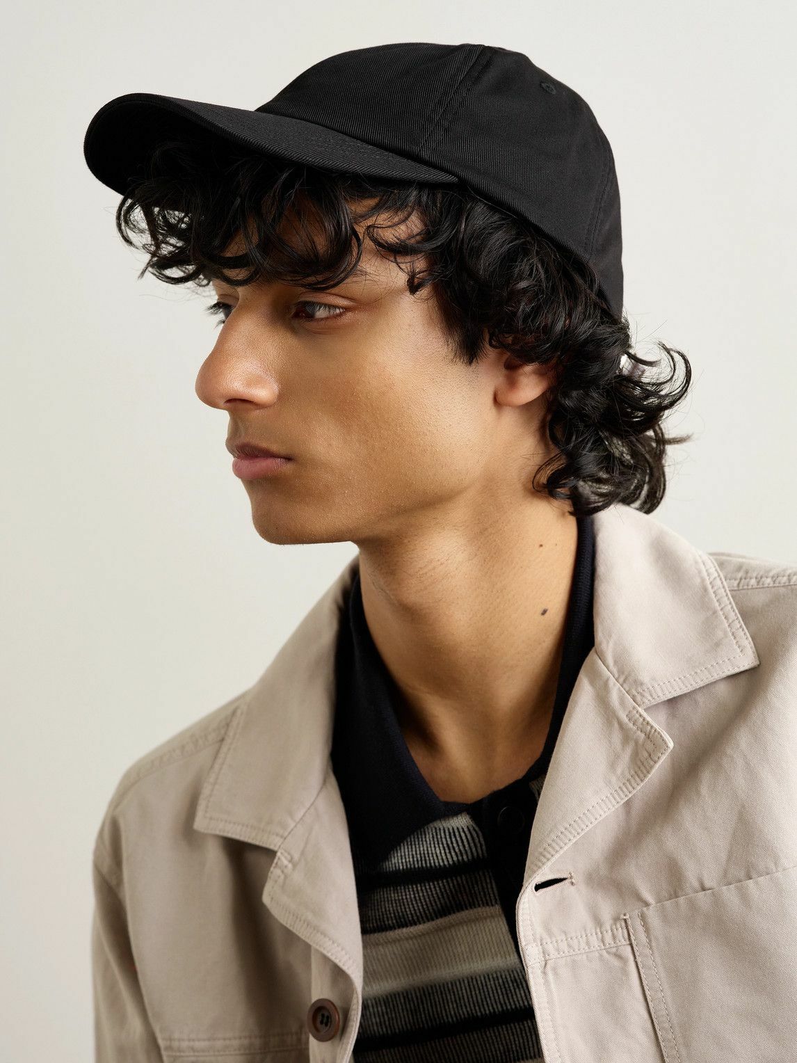 Mr P. - Leather-Trimmed Cotton-Twill Baseball Cap