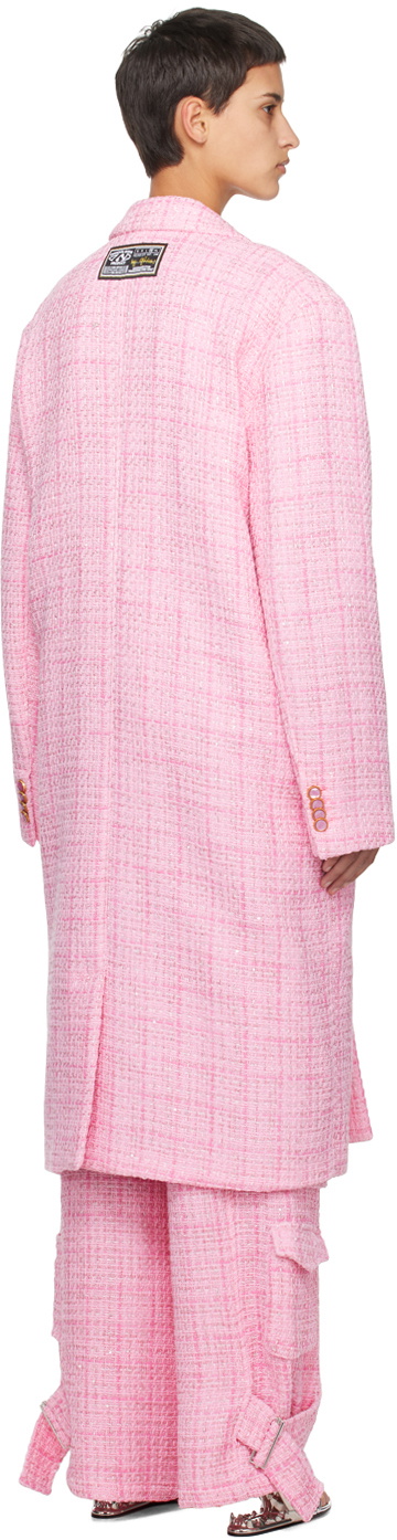 GCDS Pink Double-Breasted Coat