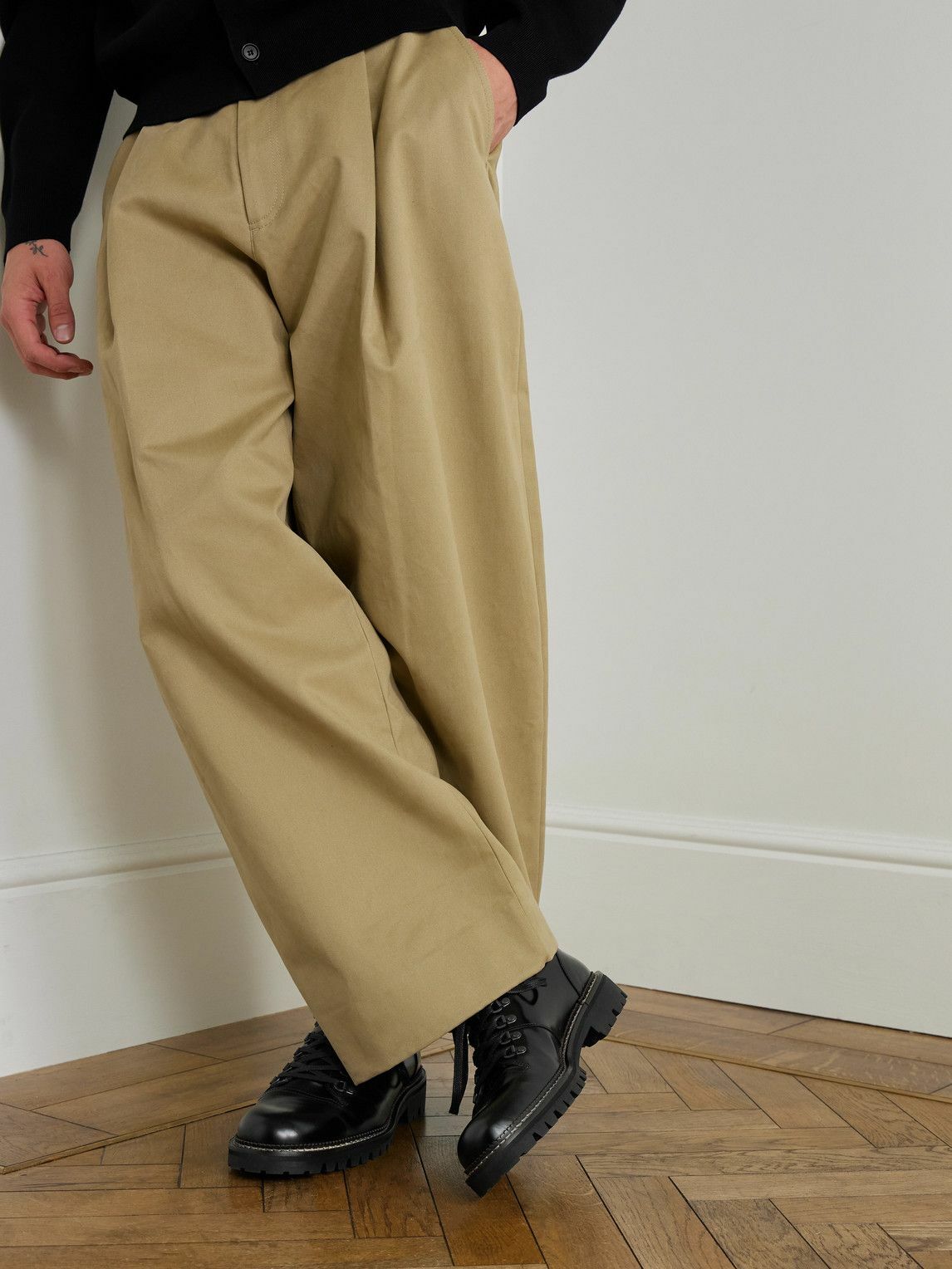Mr P. - Suede-Trimmed Leather Hiking Derby Shoes - Black