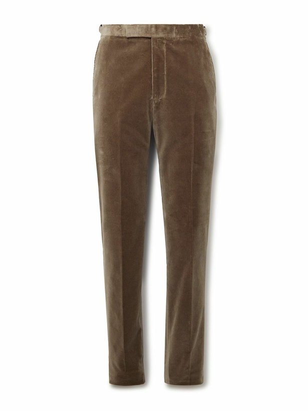 Photo: Richard James - Chapman Straight-Leg Cotton-Velour Trousers - Brown